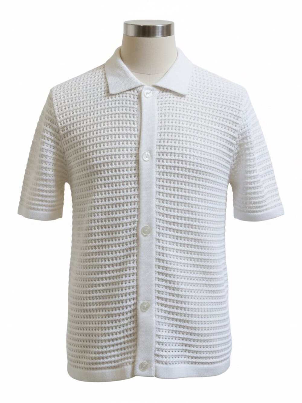 Men's Krost Crochet Polo Sweater Polo - Vintage imspired - Size Medium